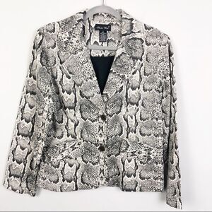 STUDIO WEST | Snake Print Blazer Cotton Sz Medium